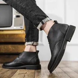 Jazame Men's Black Dress Ankle Boots – Buckle Design, Side Zip, Square Toe, Brown, Size 10.5