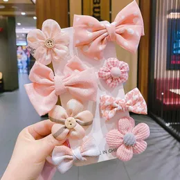 Pink Cloth Bow Hair Clips Set for Girls 3-8 Years Old, Pink  display picture 3