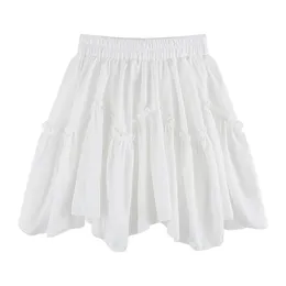 High-Waisted White Mini Skirt: Pleated Y2K A-Line Skirts for Women