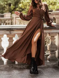 DHgate.com:Womens Cozy Autumn Winter Solid Maxi Dress: V