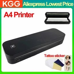 Принтеры Новый A4 Paper Thermal Printer 200DPI Bluetooth Pocket Photo Photo Printer Примечание тату