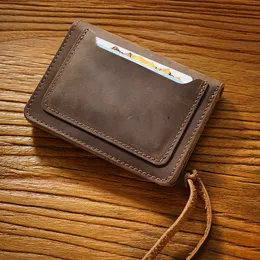 Retro Cowhide Trucker Wallet - Handcrafted Crazy Horse Leather