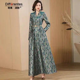 Vintage Floral Jacquard V-Neck Runway Maxi Dress from Dhgate