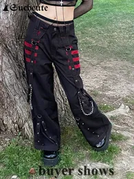 パンツ melt the lady gothic wide pants Qiylii Women Gothic Cargo Jeans Wide Straight Leg Punk