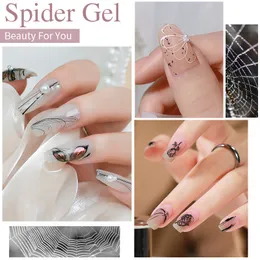 3D Spider Gelnägel – Elastischer Nagellack Zum Ziehen Von Linien (Schwarz & Weiß, 5g)