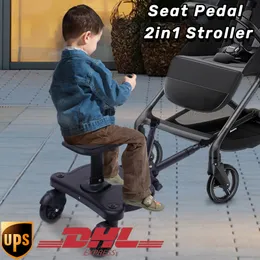 Double Strollers 2-in-1 Stroller Board With Seat Universal Ride-On