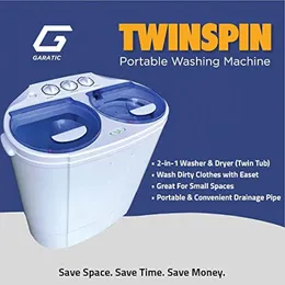 Garatic Mini Twin Tub Soak In Washing Machine With Wash And Spin Cycle Built In Gravity Drain And 13lbs Capacity Portable And Compact From Homepro19 488.72 DHgate.Com