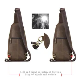 SCHLATUM Genuine Leather Sling Bag For Men & Women – Chest Bag, Crossbody Daypack For Travel