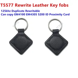 T5577 EM4305 Rewritable Leather RFID Key Tag 125 kHz Proximity ID