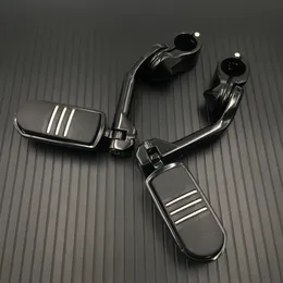 TCMT 1 1/4" Black Engine Guard Highway Foot Pegs For Harley Touring Softail Dyna Sportster