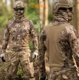Kryptek Hyperion Standard Chemise de chasse et de pêche à manches longues pour homme, légère, respirante, camouflage furtif, typhon, taille M