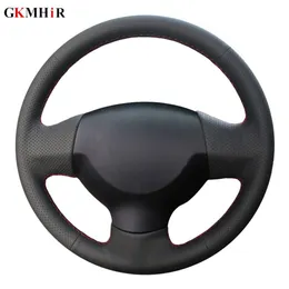 Black Suede Leather Steering Wheel Cover With Red Stitch – Fits Porsche 911, 986, 996 – 15 Inch