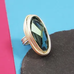 Anello In Cristallo Reiki Con Filo Rame – Pietre Naturali Ametista, Agata, Quarzo Rosa – Gioiello Vintage Donna