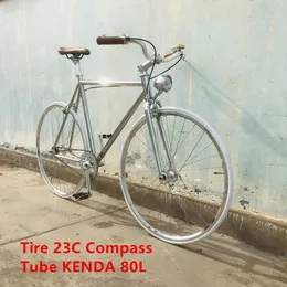 Vintage Silver Steel Frame Bicycle With Light, Single Speed Lady's  Commuting Bike