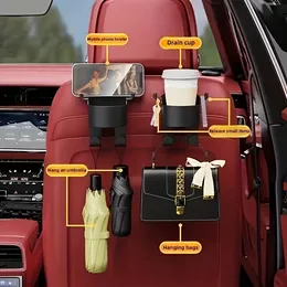 2 Ganci Multiuso Per Poggiatesta Auto – In ABS Nero, Supporto 2 In 1 Per Borse, Vestiti E Spesa. Si Adatta A Tutti I Sedili Con Barre. Pratici E Girevoli A 360°. - 4