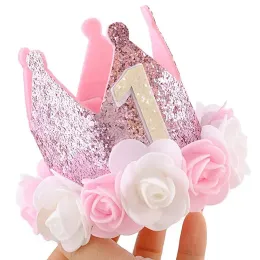 Adorable Pink Bow 1st Birthday Hat - Felt Crown For Baby Girl's Cake Smash & Photo Props