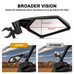 UTV Black CNC Rear View Side Mirror Set W/ 1.7"-2" Clamp Roll Cage For Can Am Ma - Foto 8