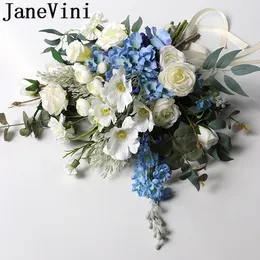 18cm Hochzeit Bouquet Satin Rose Künstliche Perlen... - Viceal