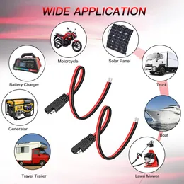 Câble Connecteur Rapide SAE - 2 Broches 18 AWG 30 Cm - Pour Moto, Voiture, Tracteur, Panneau Solaire - Facile à Installer