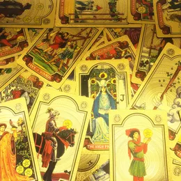 Gold-Plated Tarot Deck with Guidebook - Waterproof Plastic