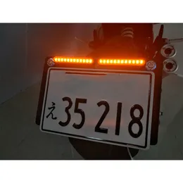 Fanale Posteriore LED Universale Per Moto - Rosso E Ambra, Funzione Stop/Timone/Freccia, 12V, Per Bobber E Chopper