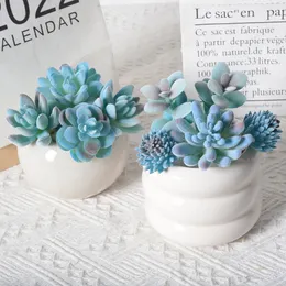 DHgate.com:Realistic Blue & Red Velvet Artificial Succulents ...