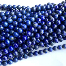 thumbnail image 2 of Natural Lapis Lazuli Round Gemstone Bead Necklace - 6/8/10/12mm, 14-48" 2 of 5