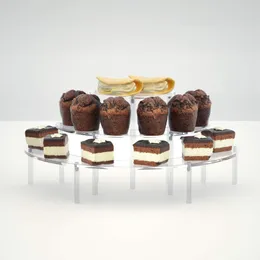 Alzata Per Torte In Acrilico Trasparente - Set Espositore Per Cupcake E Dessert | 4 Dimensioni (S, M, L, XL), Smontabile