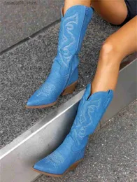 靴 jennyfax Western knit boots blue 00000001_zi_4793e981-29b9-4810