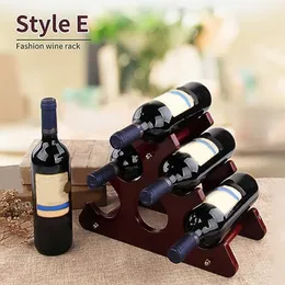 Premium Wood Wine Rack: 6-Bottle Countertop Stand Organizer for