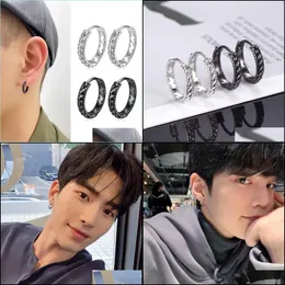 DHgate.com:Black & Silver Twisted Chain Small Hoop Earrings DHgate.com:Black & Silver Twisted Chain Small Hoop Earrings