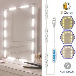 Specchio a LED per trucco, 3 livelli, dimmerabile, luce bianca morbida al tatto, con caricatore UL per specchio di vanità/bagno/comò
