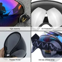 Windproof Motorcycle Helmet Glasses: Anti-UV, Colorful Visor Lens