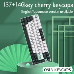 138 tasti Retro Grigio scuro Rosso Cherry Profilo PBT Keycap Doppio scatto Coprasti per Cherry MX Interruttori Tastiera meccanica da giocatore  7