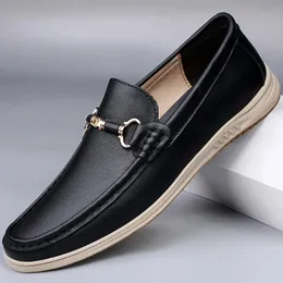 Scarpe Casual In Pelle Bianca Maschile Versatile Elegante