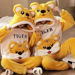 Couple Pajamas Winter Warm Matching Sets: Cartoon Fleece Hoodie