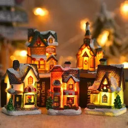 Christmas 2024 Resin Snow House LED Night Light, Xmas Home