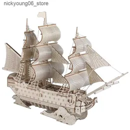 3D LED Puzzle Warship For Men Women, Decor Sailboat, Vessel Model Kit For Adults And Kids To Build, Model Large Ship Kits DIY For Boys Girls Birthday Gift, Watercraft Family Puzzle For Kids Ages 10