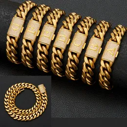 AAA まとめ売り Hip Hop Stainless Steel Cuban Chain gold necklace and