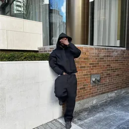 Harajuku Y2K Hip Hop Solid Color Cashmere Hoodie Men And Harajuku Y2K Hip Hop Solid Color Cashmere Hoodie Men And