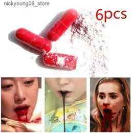 24pcs Halloween Fun Joke Horror Scary Prank Toy Capsules Fake Blood Pills Vampire Capsules Halloween Party Prop