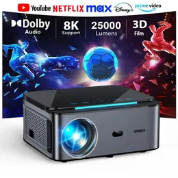XIWBSY 25000 Lumens Android Projector 4K Native 1080P Automatic ...