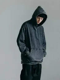 POHADON Men's Y2K Oversized Hoodie - Heavyweight Cotton Pullover, Acid Wash, Vintage Streetwear Sweatshirt - View #8