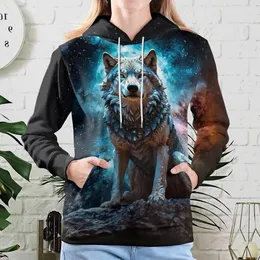 GLUDEAR Men's 3D Printed Wolf Hoodie - Full Zip Pullover Sweatshirt With Realistic Graphic (White Fox Fire)