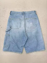 【HI FI FNK】Split Bermuda Denim Men's Vintage Rivet Denim denim shorts with Non-Hohiro
