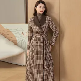Trench Oversize Primavera/Autunno Da Donna In Misto Lana Con Cintura, Doppiopetto, Ampio Stile Coreano Da 40,81 € | DHgate