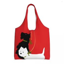 Scottish Terrier Scottie Dog Canvas Tote Bag Grocery Shopper, Shoulder  Bag, Portable