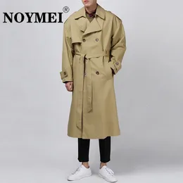 Männer Trenchcoats NOYMEI Herbst Winter Windjacken Koreanische Lässige Hübsche Spitze Up Männliche Mantel Mittlere Länge Über Knie Trend WA2697 230831