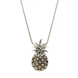 Hänghalsband lureme glänsande strass handgjorda charm ananashalsband frukt juvelerade för kvinnor mode (NL005480)
