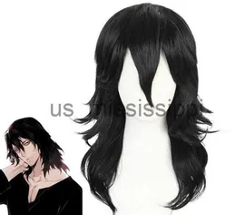 Cosplay Wigs Anime My Boku no Hero Academia Shouta Aizawa Long Wavy Black Heat Resistant Cosplay Costume Wig X0901